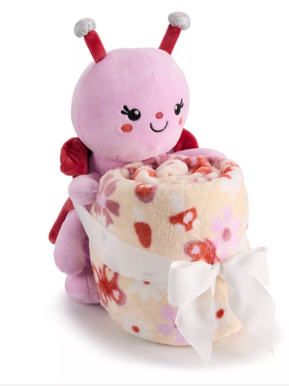 The Big One Kids™ Butterfly Plush Buddy & Soft Throw Blanket Set NWT Pink & Red